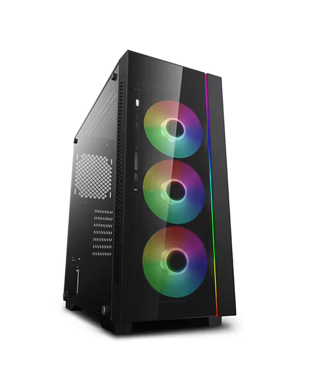 DeepCool MATREXX 55 V3 ADD-RGB 3F Mid-Tower E-ATX / ATX / Micro-ATX / Mini-ITX Gaming Cabinet — Black (3× 120mm ADD-RGB Fans)