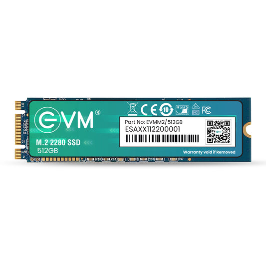 EVM M.2 2280 SATA SSD — 256GB / 512GB | 3D TLC NAND | Up to 550 MB/s Read | 10-Year Warranty