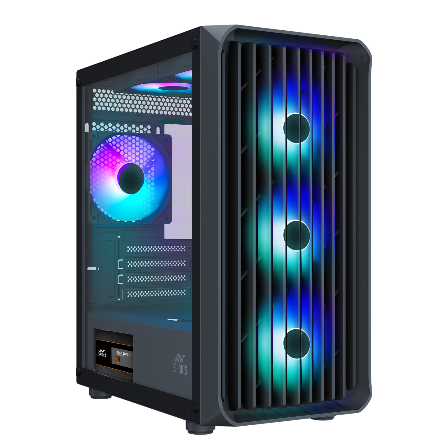 Ant Esports 205 Mini 6F Mini-Tower Micro-ATX / Mini-ITX Gaming Cabinet – Black (6x 120mm Fans)