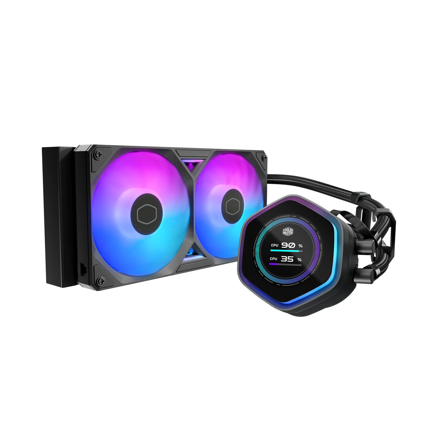 Cooler Master MasterLiquid 240L Core Atmos Black Edition AIO Liquid CPU Cooler Front View
