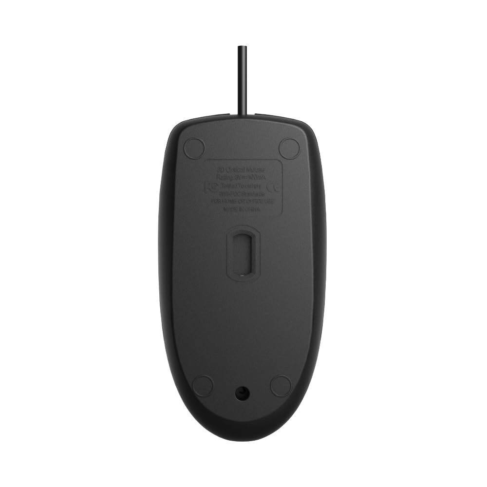 HP M050 Wired USB Optical Mouse (7J4F9AA) — 1200 DPI | 3 Buttons | USB | Ergonomic Design | 1.5m Cable | Plug & Play | Black | 3-Year HP Warranty