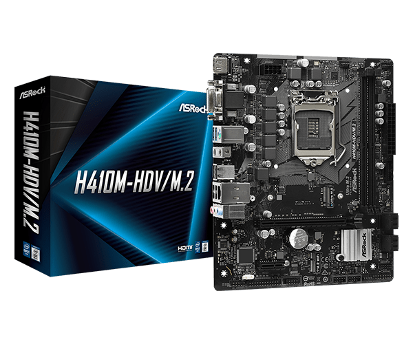 ASRock H410M-HDV/M.2 Intel LGA 1200 Micro-ATX Motherboard