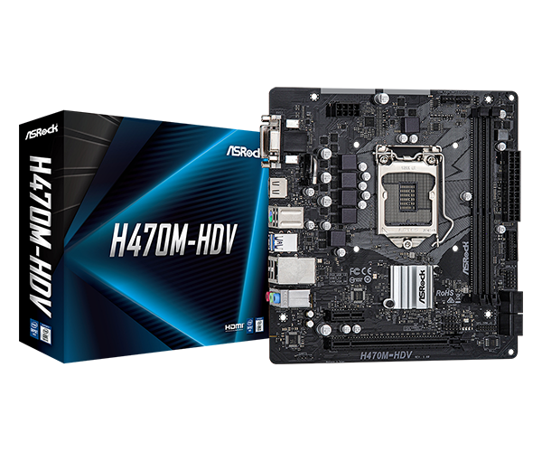 ASRock H470M-HDV Intel LGA 1200 Micro-ATX Motherboard