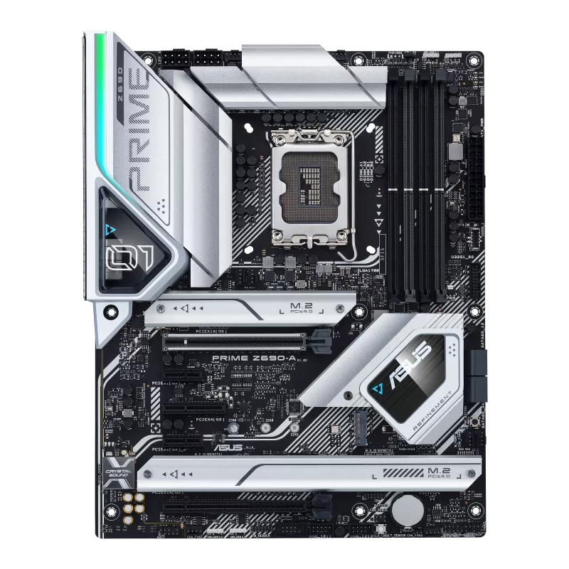 ASUS Prime Z690-A motherboard full ATX view with Intel LGA 1700 socket and Z690 chipset