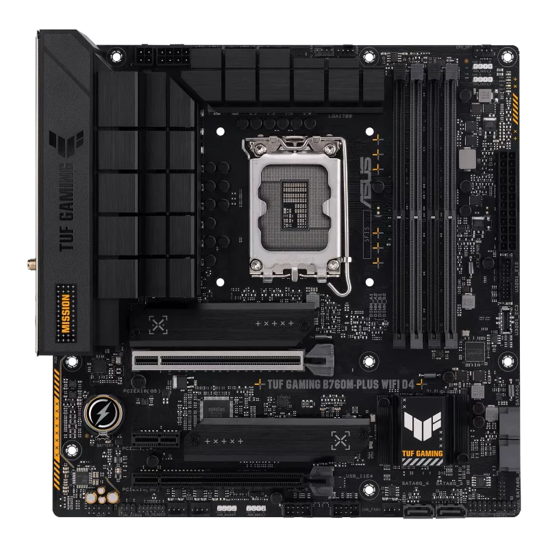 ASUS TUF Gaming B760M Plus WiFi D4 motherboard heatsink design