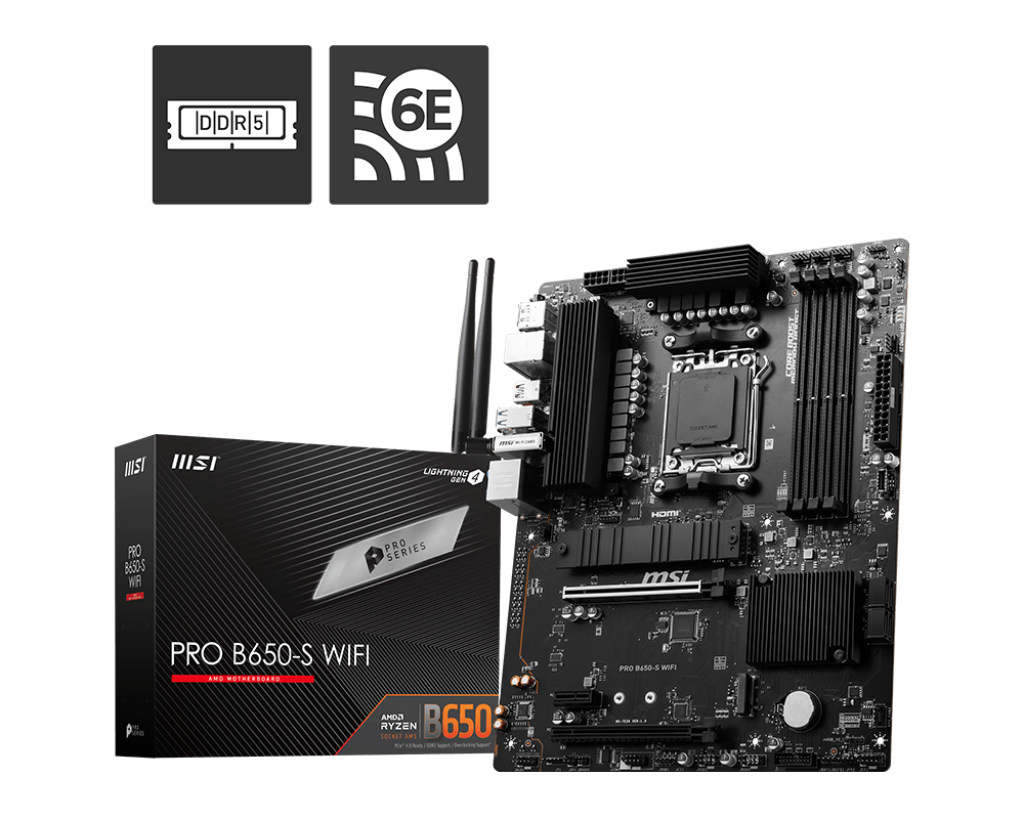 MSI PRO B650-S WIFI Motherboard for AMD Ryzen 7000/8000/9000