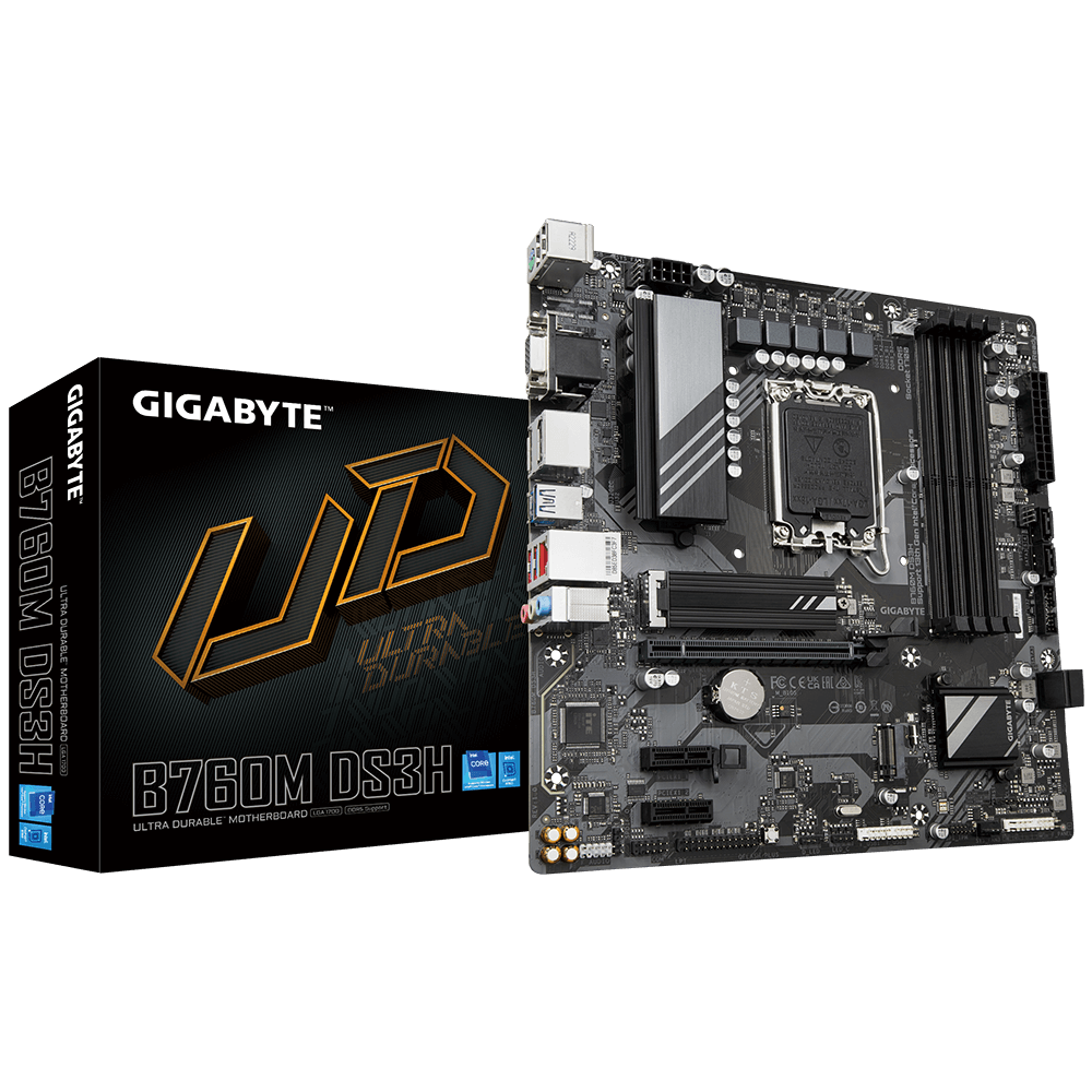 Gigabyte B760M DS3H AX DDR5 Micro-ATX Motherboard for Intel LGA 1700