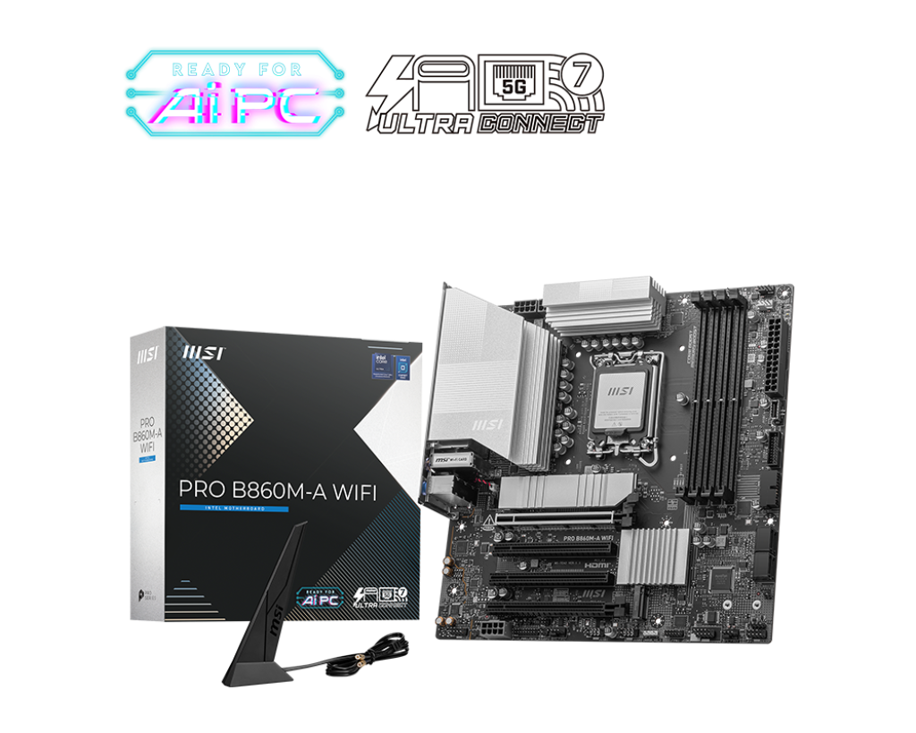 MSI PRO B860M-A WIFI Intel LGA 1851 Micro-ATX Motherboard