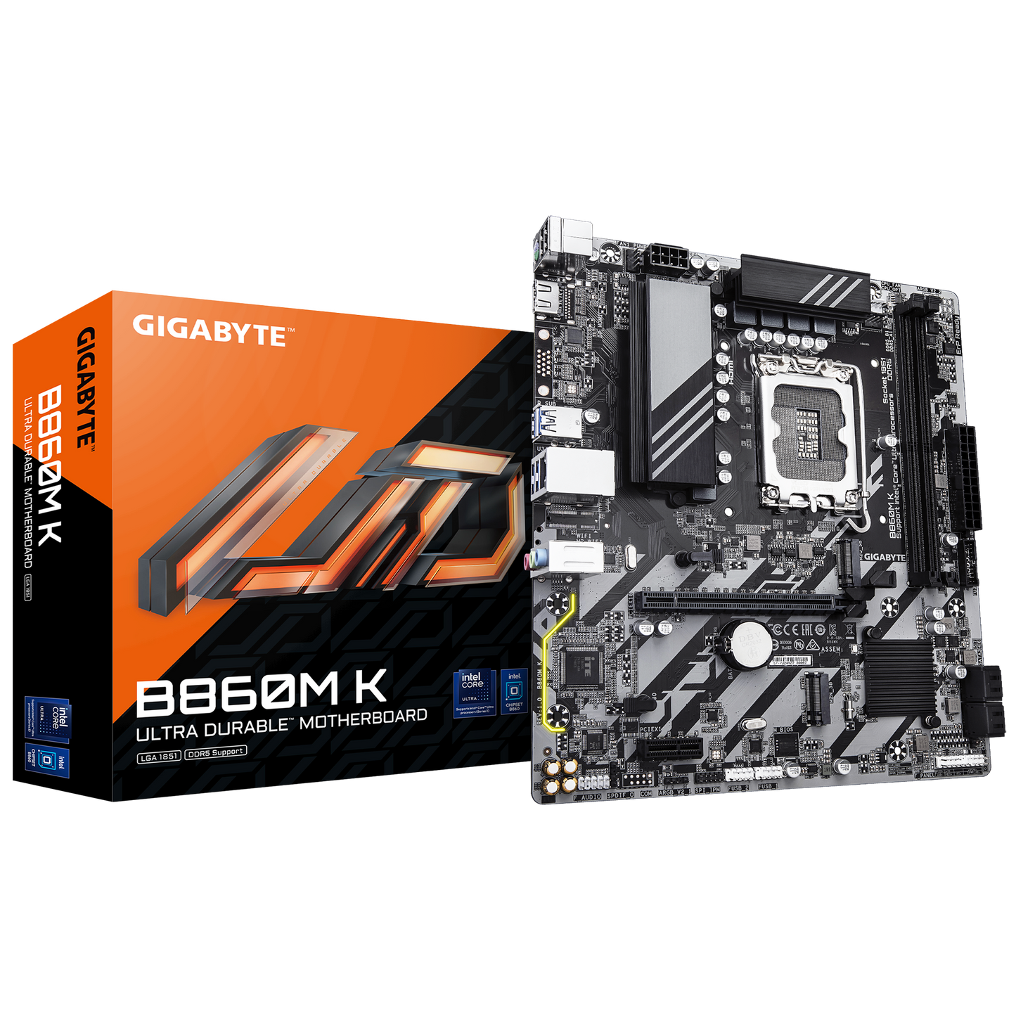 Gigabyte B860M K Motherboard micro-ATX layout with CPU socket design