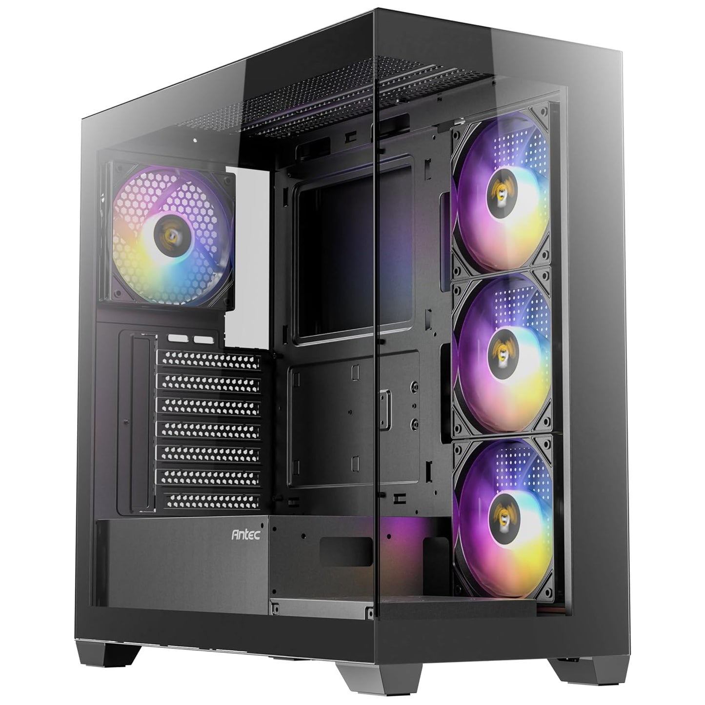 Antec CX300 RGB Mid-Tower Gaming Case Front View with Panoramic Tempered Glass