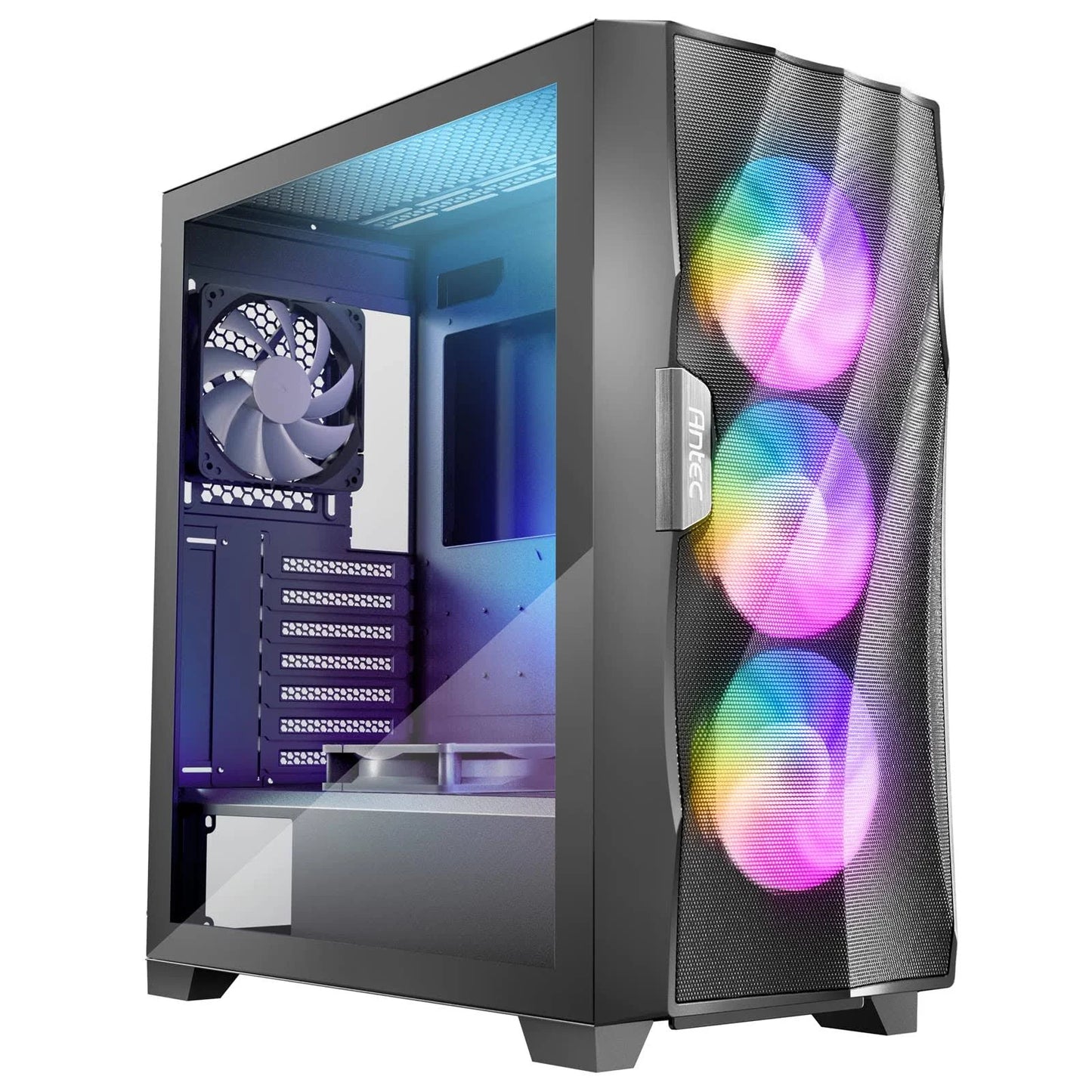 Antec DF700 Flux Mid-Tower Gaming Case Front View featuring Wave Mesh Design