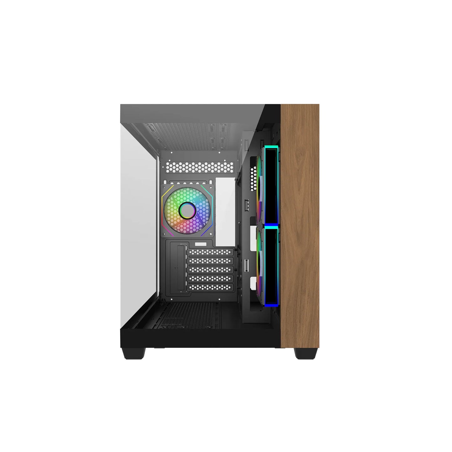 Cooler Master Elite 481 White Front View featuring a Modern Brushed Texture Finish