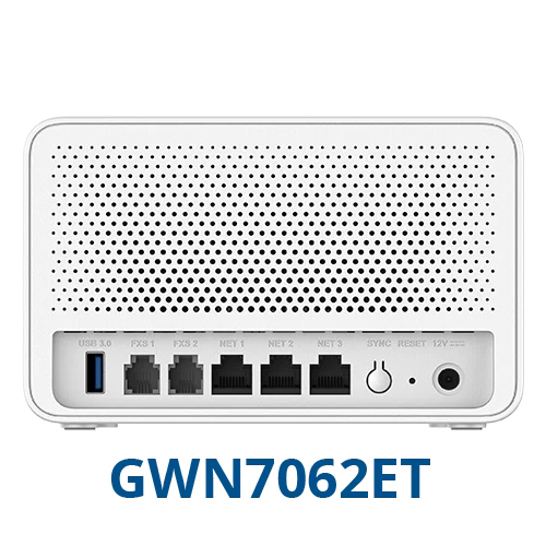 Grandstream GWN7062ET AX3000 Wi-Fi 6 Dual-Band Router with FXS Ports — Desktop / Wall Mount
