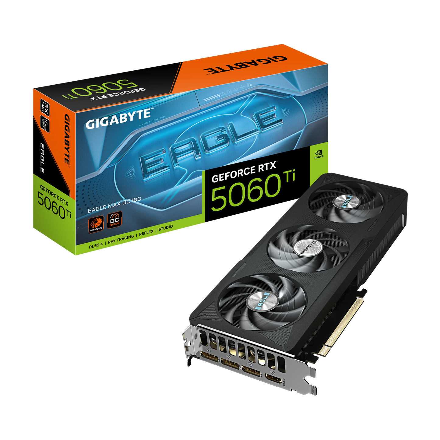 Gigabyte GeForce RTX 5060 Ti EAGLE MAX OC 16GB Graphics Card and Retail Box