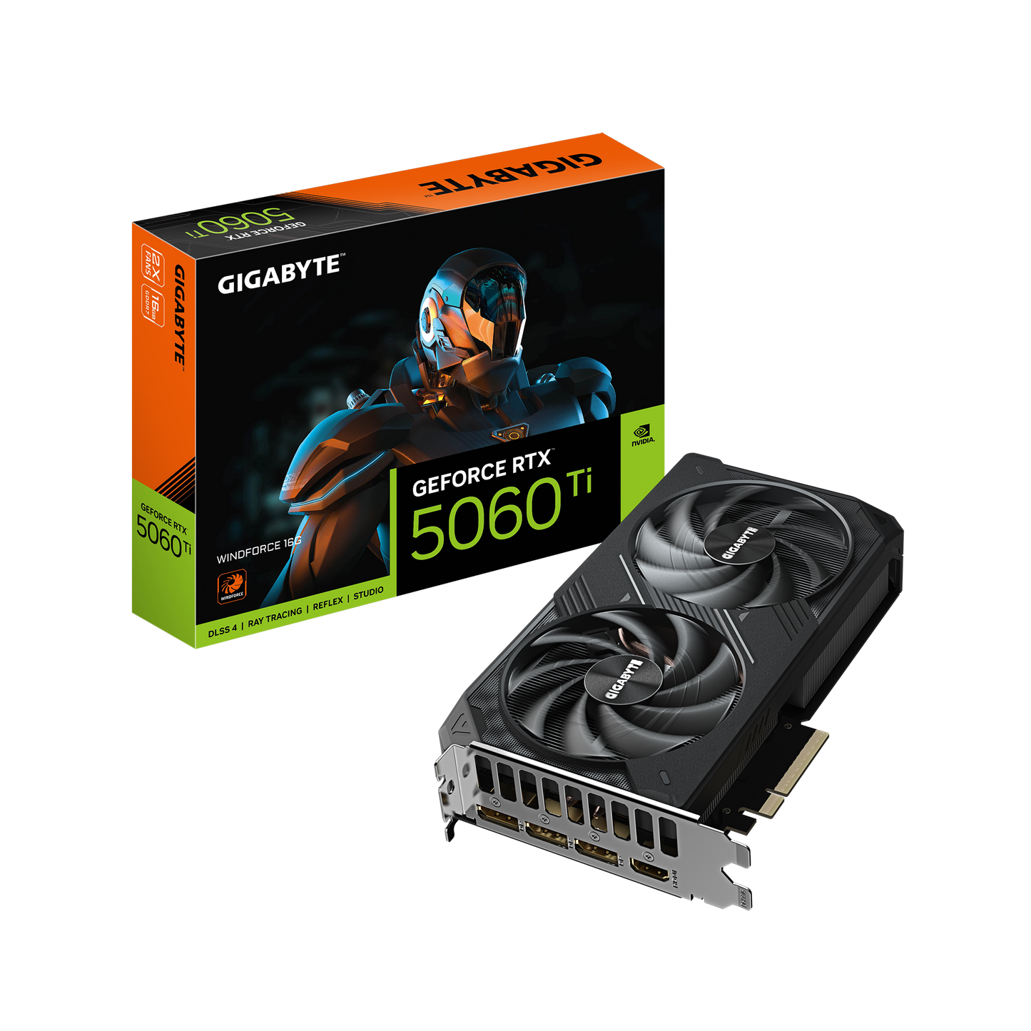 Gigabyte GeForce RTX 5060 Ti WINDFORCE 16GB Graphics Card and Retail Box