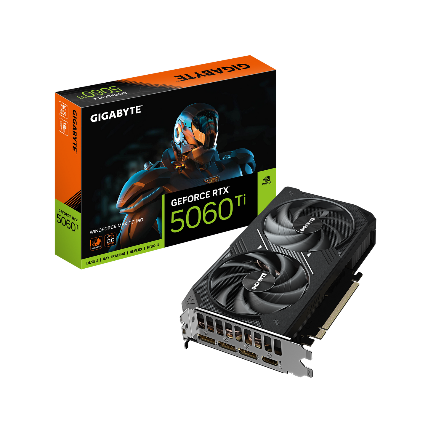 Gigabyte GeForce RTX 5060 Ti WINDFORCE MAX OC 16GB Graphics Card and Retail Box