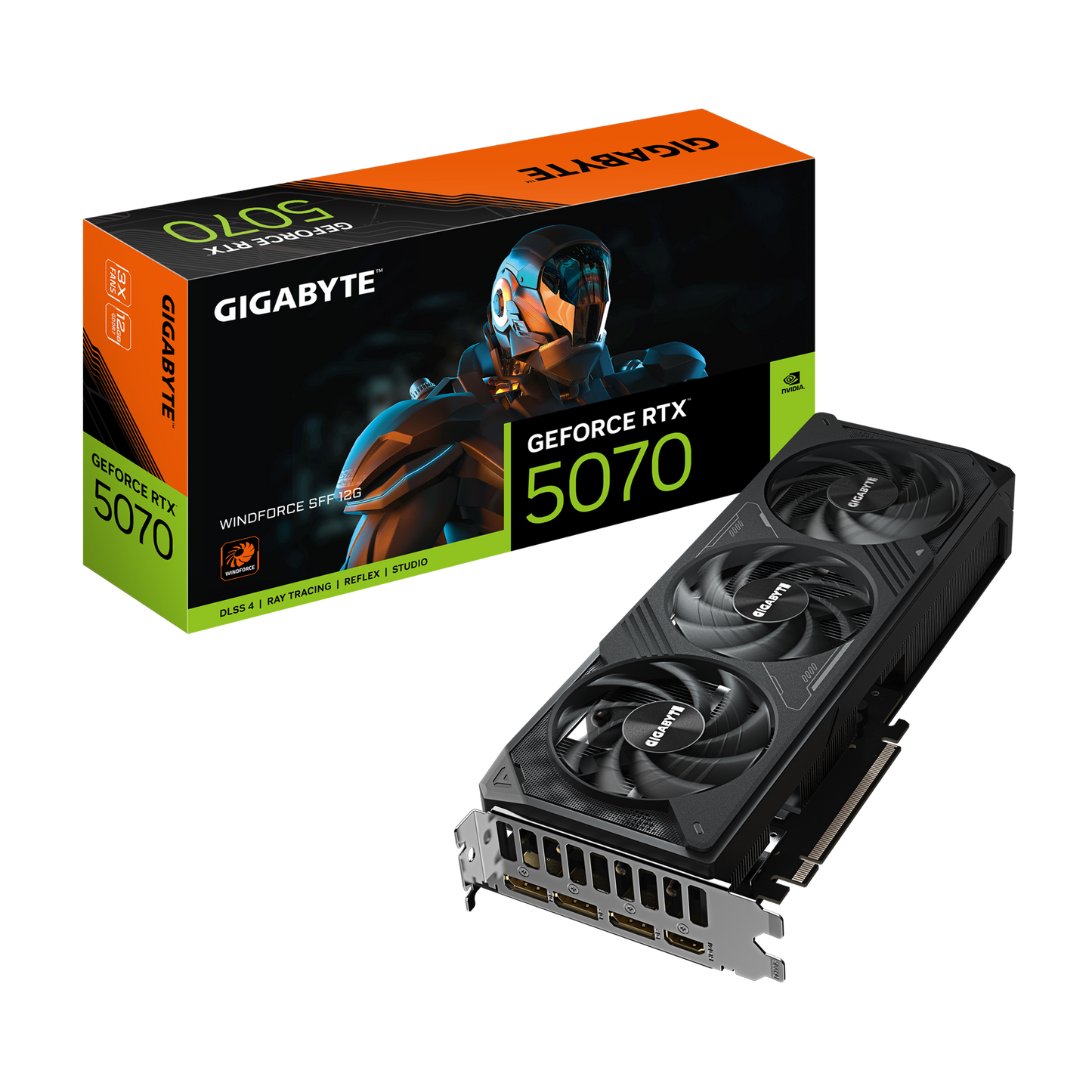 Gigabyte GeForce RTX 5070 WINDFORCE SFF 12GB Graphics Card and Retail Box