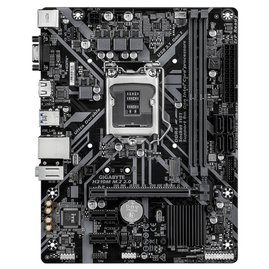 Gigabyte H310M M.2 2.0 Micro-ATX Motherboard — LGA1151 | DDR4 | PCIe 3.0