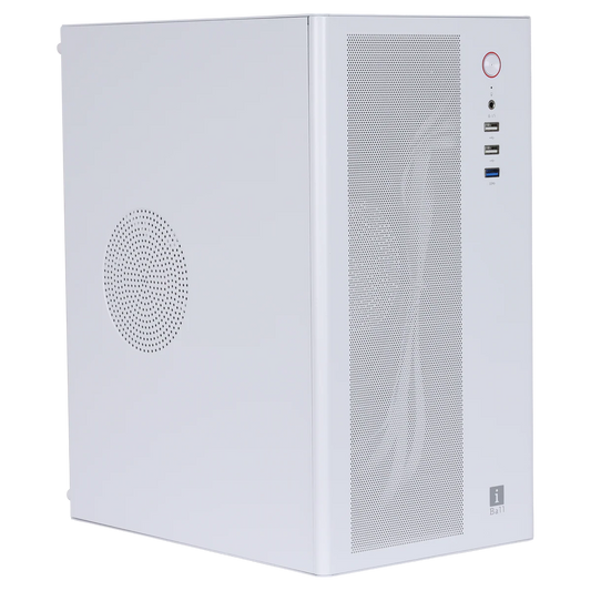 iBall MT:20 Mini-Tower Micro-ATX / Mini-ITX PC Cabinet with SMPS — Black / White