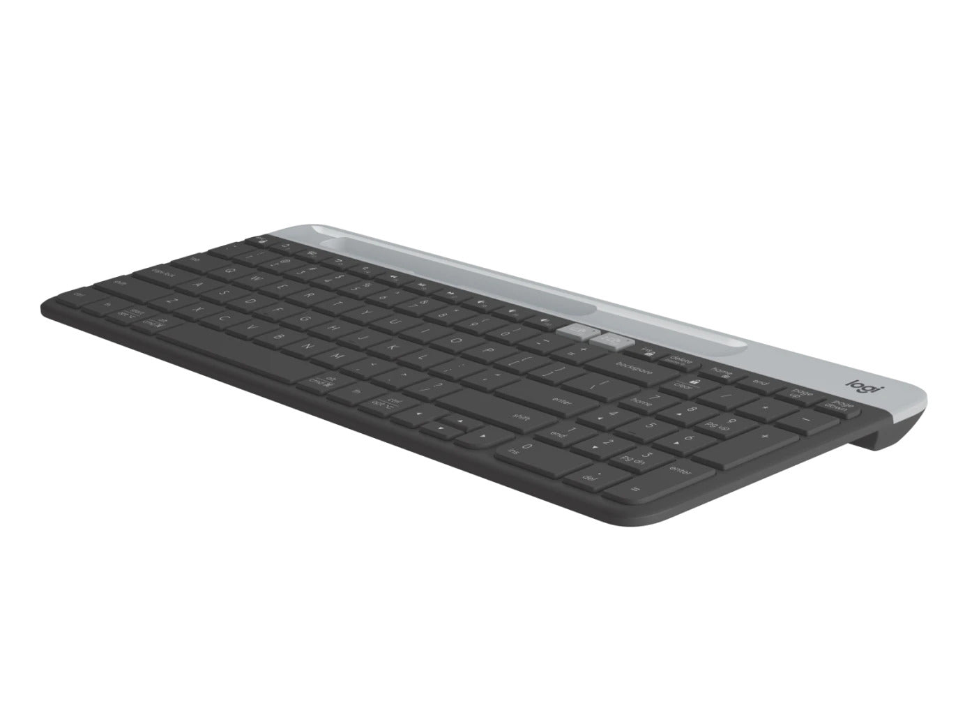 Logitech K580 slim multi device wireless keyboard graphite full view with compact design