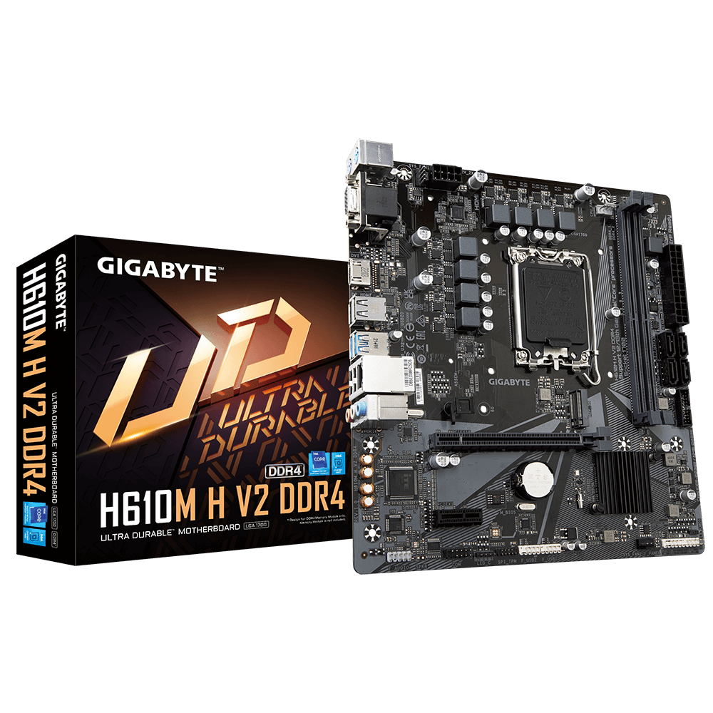Gigabyte H610M H V2 DDR4 Intel LGA 1700 Micro-ATX Motherboard