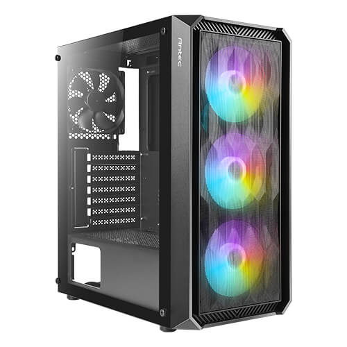 Antec NX292 RGB Mid-Tower Gaming Case Front View featuring High-Airflow Mesh Panel