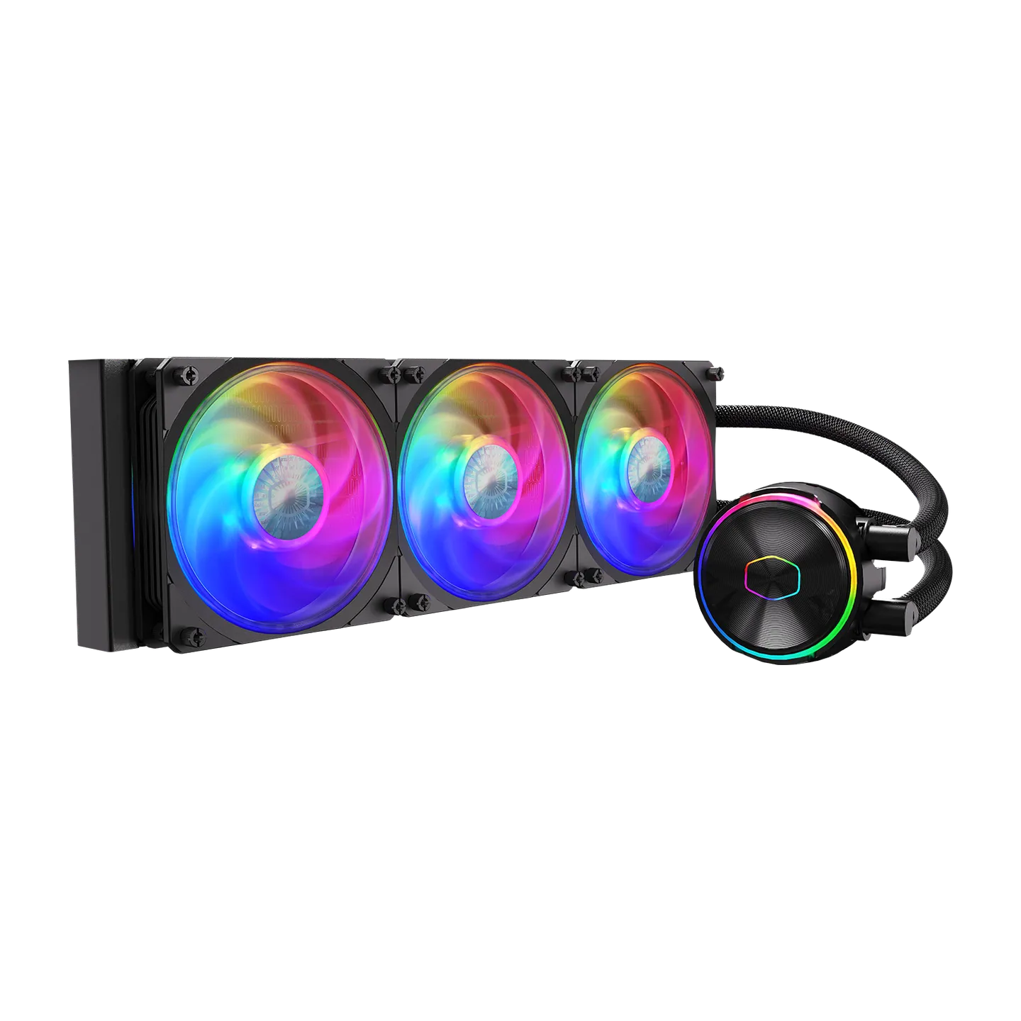 Cooler Master MasterLiquid PL360 Flux AIO Liquid CPU Cooler featuring a high-speed triple-fan 360mm radiator