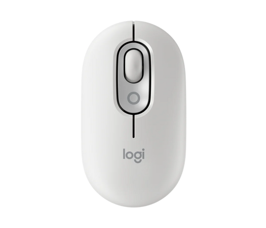 Logitech POP Mouse Bluetooth wireless mouse in White with emoji menu button