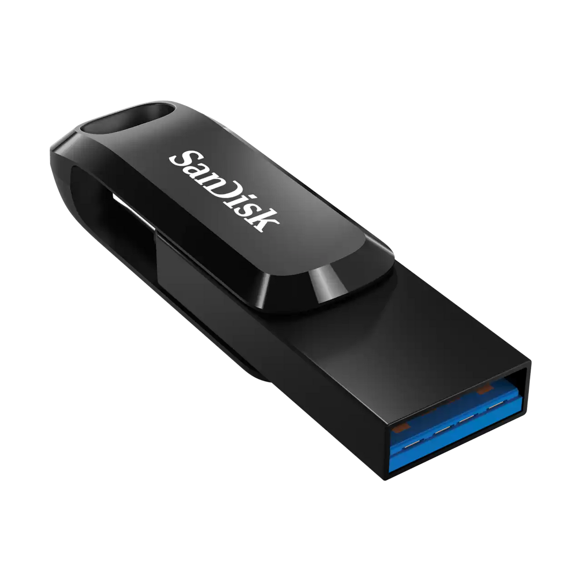 SanDisk Ultra Dual Drive Go USB 3.1 Type-C Flash Drive — USB-C + USB-A Dual Swivel | Up to 150MB/s | Keyring Loop | 5-Year Warranty (SDDDC3, Black) — 32GB / 64GB / 128GB / 256GB
