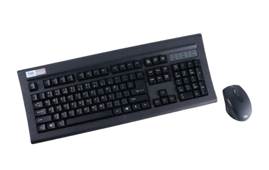 TVS Electronics Gold Platina Wireless Mechanical Keyboard and Mouse Combo — Dustproof | 50M Keystrokes | Laser-Etched Keys | 2.4GHz | Black