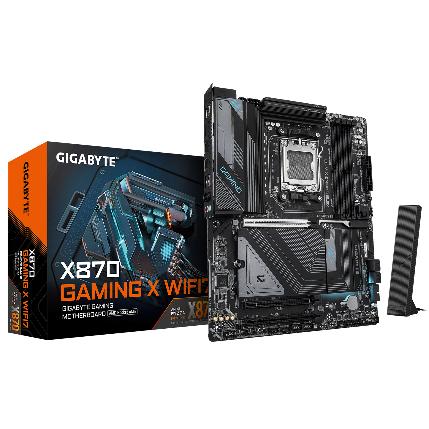 Gigabyte X870 GAMING X WIFI7 AM5 Motherboard Front View