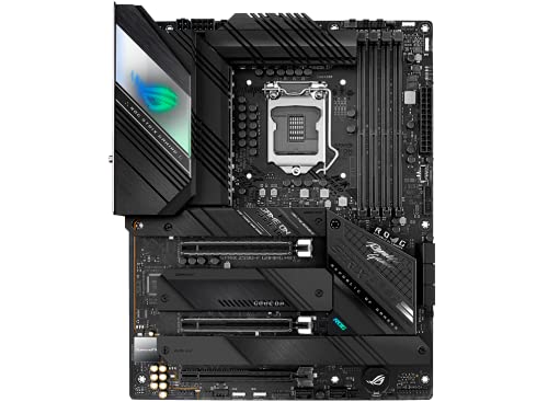 ASUS ROG Strix Z590-F Gaming WiFi motherboard full front view with Intel LGA 1200 socket