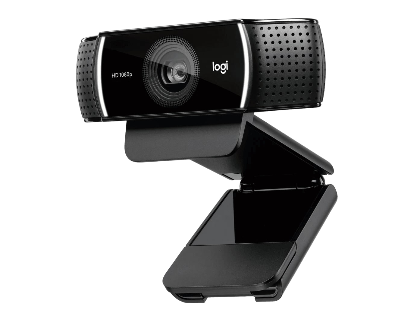 Logitech C922 Pro Stream Webcam Front View Featuring Full HD 1080p and Dual Microphones
