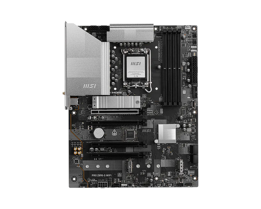 MSI PRO Z890-S WIFI Intel Z890 ATX Motherboard — LGA1851 | DDR5 | PCIe 5.0 | Wi-Fi 7 | 2.5GbE | Thunderbolt 4 | Silver Design | AI PC Ready