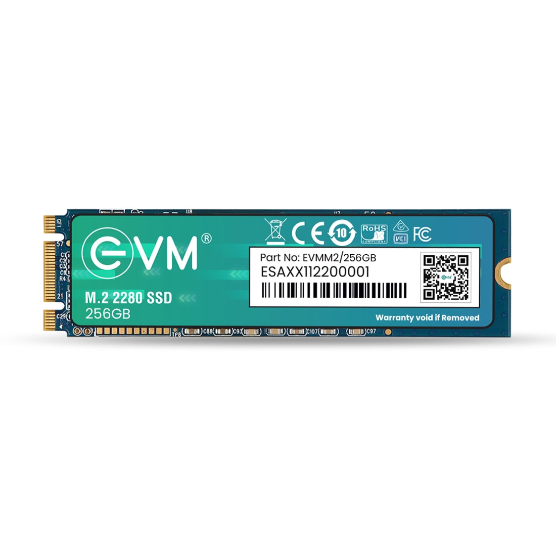 EVM M.2 2280 SATA SSD — 256GB / 512GB | 3D TLC NAND | Up to 550 MB/s Read | 10-Year Warranty