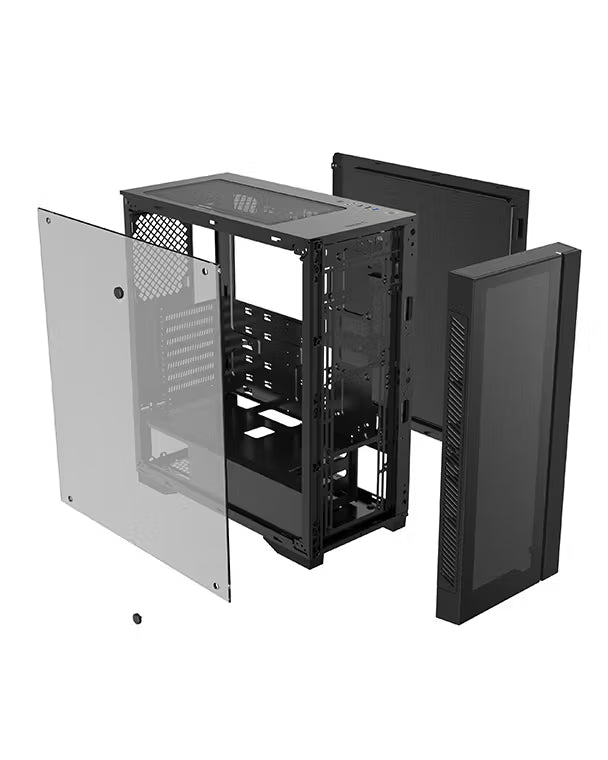 DeepCool MATREXX 55 V3 ADD-RGB 3F Mid-Tower E-ATX / ATX / Micro-ATX / Mini-ITX Gaming Cabinet — Black (3× 120mm ADD-RGB Fans)
