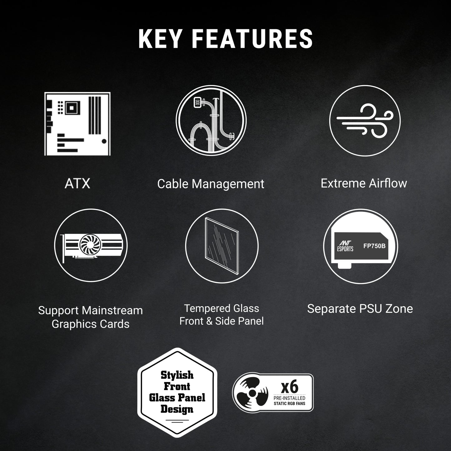 Ant Esports ICE 270G 6F Mid-Tower Case