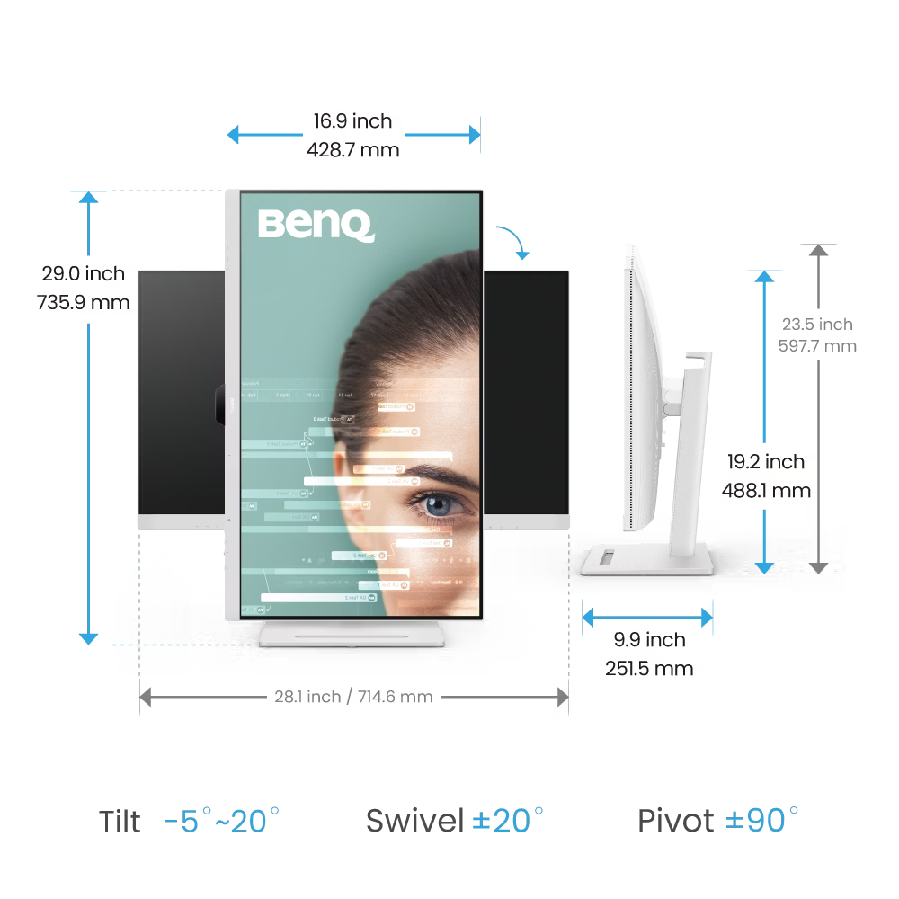 BenQ GW3290QT 31.5" QHD USB-C Ergonomic Eye-Care Coding Monitor