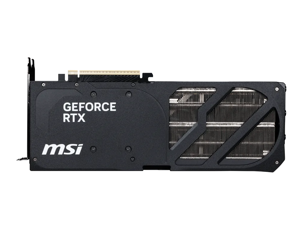 MSI RTX 5070 Ti Ventus 3X Brushed Metal Backplate with Flow-Through Ventilation

