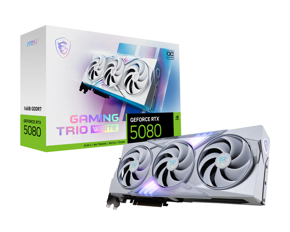 MSI GeForce RTX 5080 16G Gaming Trio OC White Graphic Card