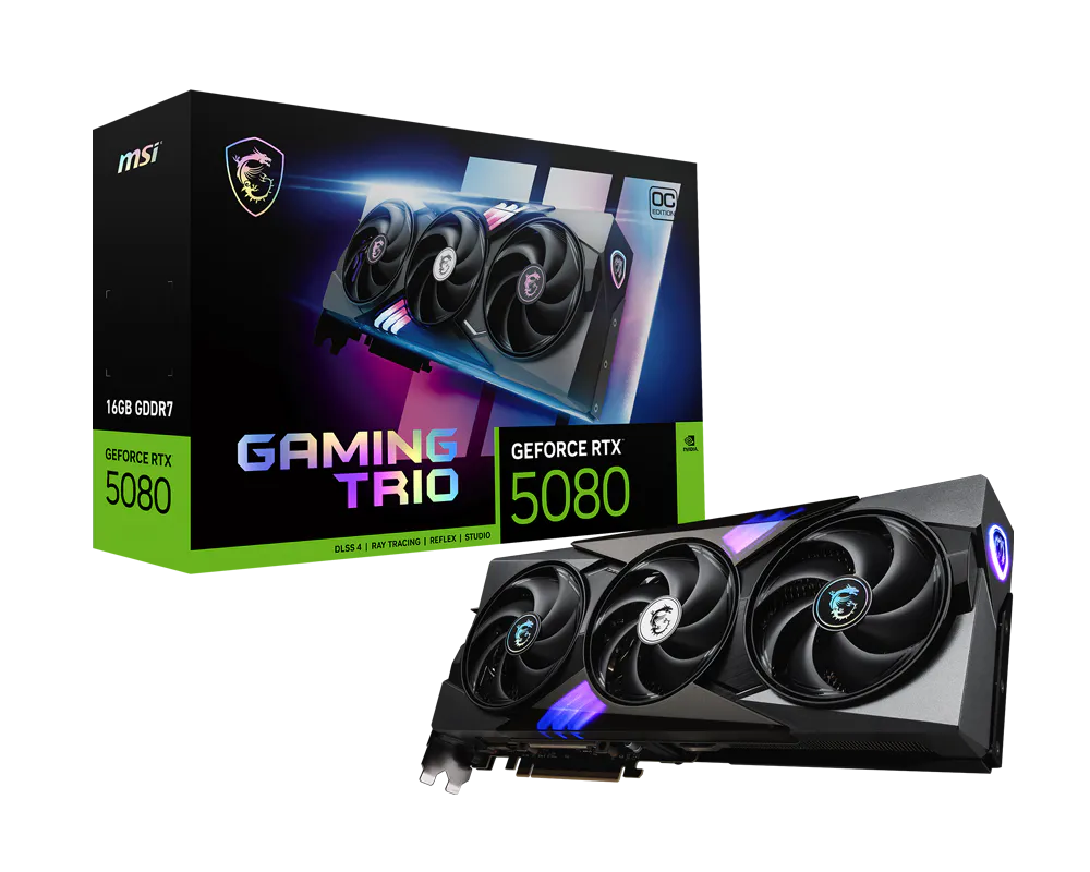 Gigabyte GeForce RTX 5080 GAMING OC 16GB Graphics Card and Retail Box
