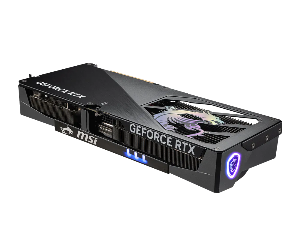 Side View of Gigabyte RTX 5080 Gaming OC featuring RGB Fusion Lighting and 12V-2x6 Power Connector
