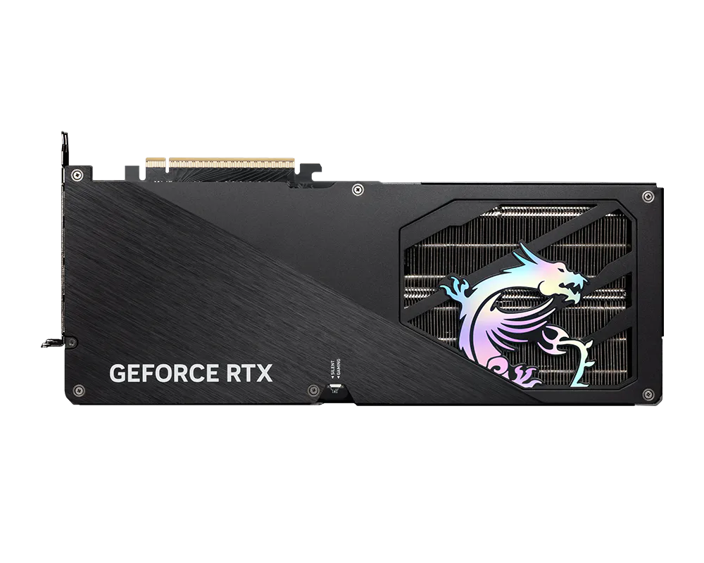 Reinforced Metal Backplate with Screen Cooling Vent on Gigabyte RTX 5080 Gaming OC

