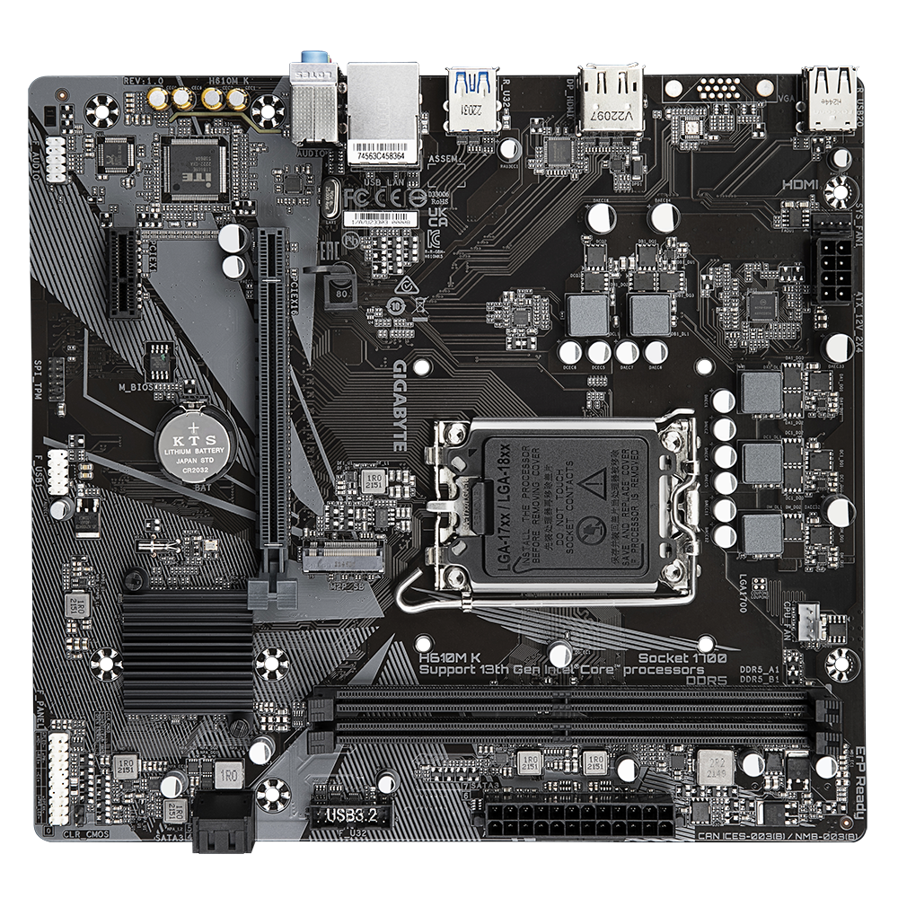 Gigabyte H610M K DDR5 Motherboard