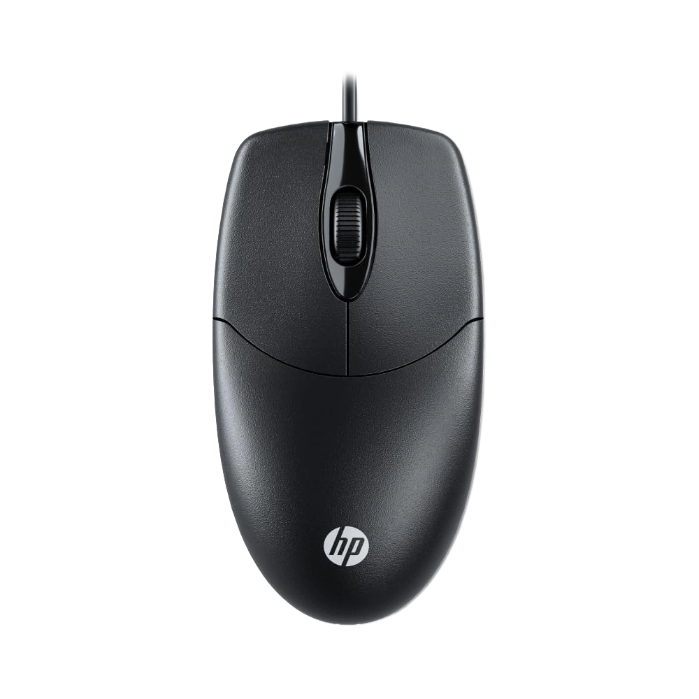 HP M050 Wired USB Optical Mouse (7J4F9AA) — 1200 DPI | 3 Buttons | USB | Ergonomic Design | 1.5m Cable | Plug & Play | Black | 3-Year HP Warranty