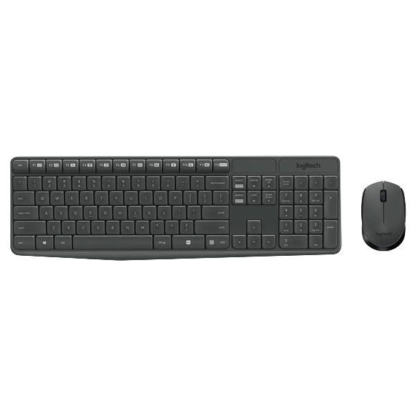 Logitech MK235 Wireless Keyboard and Mouse Combo — Full-Size | Spill-Resistant | 36-Month Battery | 2.4GHz | Grey