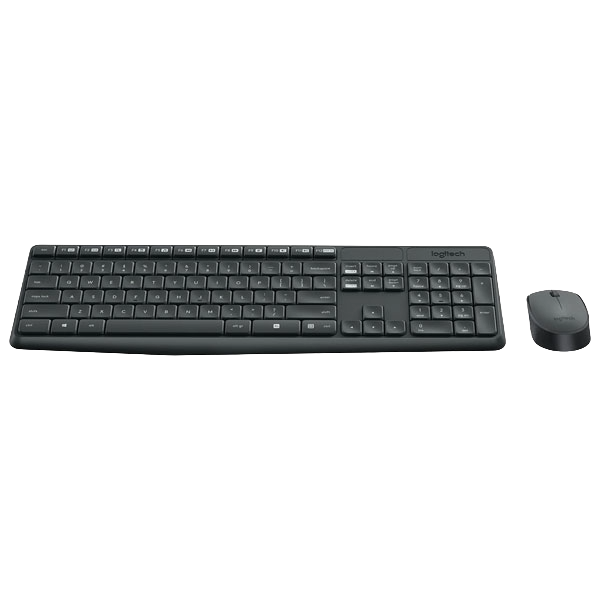 Logitech MK235 Wireless Keyboard and Mouse Combo — Full-Size | Spill-Resistant | 36-Month Battery | 2.4GHz | Grey