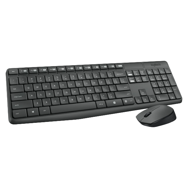 Logitech MK235 Wireless Keyboard and Mouse Combo — Full-Size | Spill-Resistant | 36-Month Battery | 2.4GHz | Grey