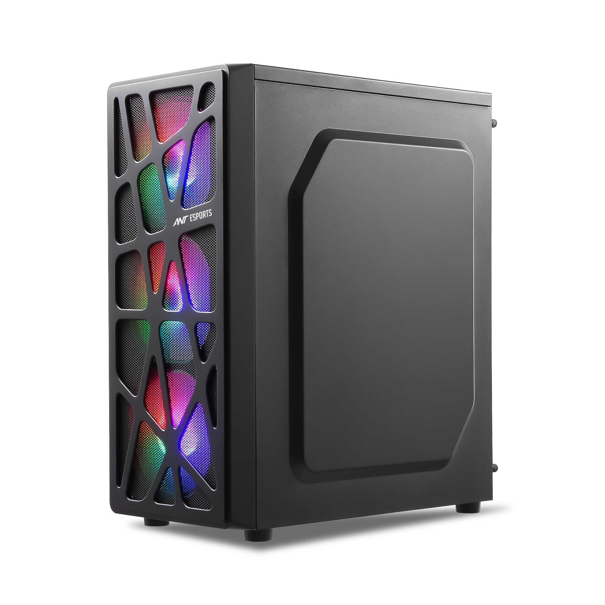 Full Front View of Black CORSAIR iCUE LINK LX120 highlighting Dual RGB Light Loops
