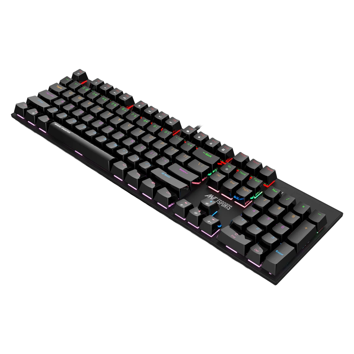 Ant Esports MK3200 V2 Wired Mechanical Gaming Keyboard — 104 Keys | ANT Blue Switches | Multicolour LED Backlit | 26-Key Anti-Ghosting | Double-Injection Keycaps | 1.5m Braided Cable (Black)